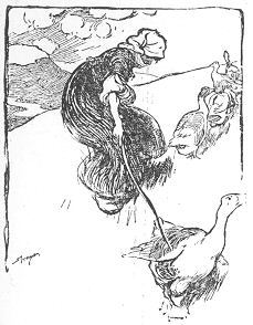 Picture of woman and goose