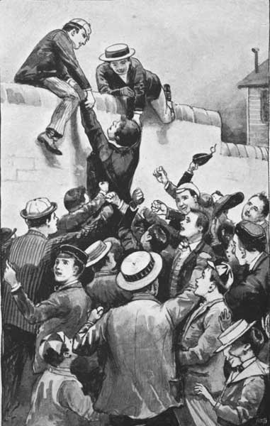 "The whole crowd then precipitated themselves upon him, and proceeded to pummel any part of his body they could reach." 